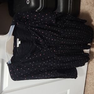 Sonoma Tie Front Peasant Maternity Top Black Medium